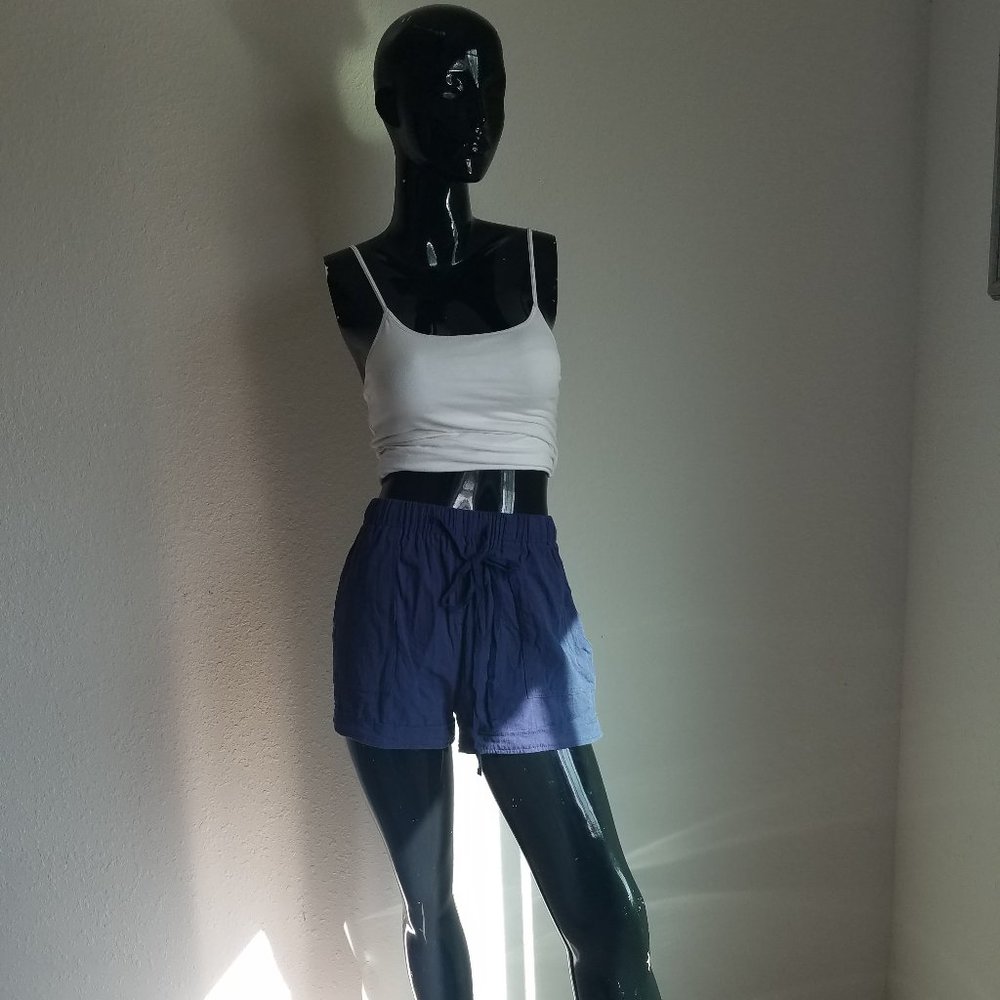 High Waist Navy Blue Shorts